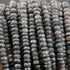1 Strand Shaded Gray Moonstone Silver Coated Faceted Rondelles - Roundel Beads 7mm-9mm 13 Inches BR2562