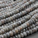 1 Strand Shaded Gray Moonstone Silver Coated Faceted Rondelles - Roundel Beads 7mm-9mm 13 Inches BR2562 - Tucson Beads