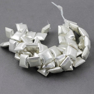 2 Strands Fine Quality Cushion Beads 925 Silver Plated Over Copper - Square Shape Beads 16mm 7.5 Inches  Strand  GPC824 - Tucson Beads