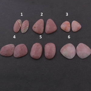 Top Quality Natural Pink Opal Cabochon Matched Pair - Rose Cut Pink Opal Loose Gemstones  LGS673 - Tucson Beads