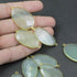 9 Pcs Green Chalcedony 24k Gold Plated Faceted Fancy Shape Double Bail Connector  38mmx19mm-40mmx23mm PC154