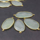 9 Pcs Green Chalcedony 24k Gold Plated Faceted Fancy Shape Double Bail Connector  38mmx19mm-40mmx23mm PC154 - Tucson Beads