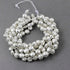 2 Strands Flower Beads 925 Silver Plated On Copper - Finest Quality 9mmx8mm 8 inch Strand GPC838