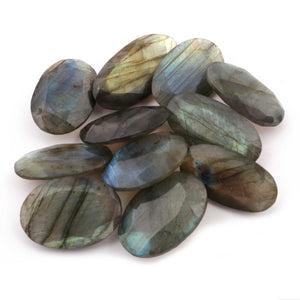 Amazing Labradorite Cabochon,Blue Fire,Blue Flash,Faceted Oval Shape,Loose Gemstone Cabochon,Green,Yellow Flash Fire,Wire Wrap LGs706 - Tucson Beads