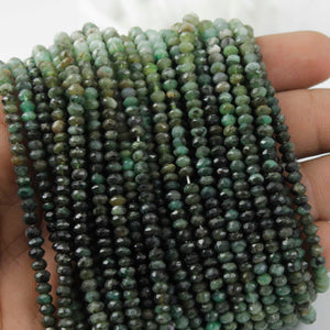 1 Strand Shaded Emerald Faceted Rondelles- Emerald Roundle Beads- 4mm-9mm 14 Inch BR1673 - Tucson Beads