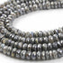 1 Strand Excellent Quality Labradorite Silver Coated Gemstone Rondelles Beads  8mm 8 Inches BR3292
