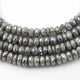 1 Strand Excellent Quality Black Spinel Silver Coated Rondelles- Roundle Beads 8mm 8 Inches BR3292 - Tucson Beads