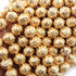 1 Strand 24k Gold Plated Designer Copper Casting Round Beads - Jewelry Making - 13mm-14mm 8 Inches GPC849