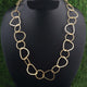 2 Necklaces 3 Feet Each 24k Gold Plated Heart Shape With Round Circle Copper Link Chain-Each 36 inch GPC863 - Tucson Beads