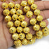 1 Strand 24k Gold Plated Designer Copper Casting Round Ball Beads- 11mm - Jewelry Making - 9 Inches GPC875