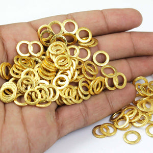 20 PCS Round Charm With Big Hole - Round Charm With Big Hole in 24k Gold Plated 12mm - GPC885 - Tucson Beads
