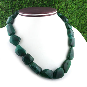 1 Strand AAA Quality Emerald Smooth Assorted beads Ready To Wear Necklace - Emerald Oval Beads 21mmx14mm-31mmx17mm 16 Inch BR2065 - Tucson Beads
