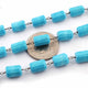1 Feet Turquoise Nuggets Shape  8mmx6mm-10mmx7mm Oxidized Silver Plated Rosary Beaded Chain - wire wrapped chain SC259 - Tucson Beads