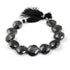1 Strand Natural Snowflake Obsidian GemstoneFaceted  Briolette , Round Beads, Briolette -15mm-19mm 8 Inches BR405