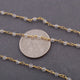 5 Feet Crystal Quartz Rosary Style Gold plated Wire Wrapped Beaded Chain Per Foot 2.5-3mm  Sc269 - Tucson Beads
