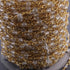 5 Feet Crystal Quartz Rosary Style Gold plated Wire Wrapped Beaded Chain Per Foot 2.5-3mm  Sc269