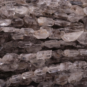 1 Strand AAA++ Quality Herkimer Diamond Quartz Nuggets, 7mmx3mm-13mmx6mm Center Drilled Beads - Herkimer Rough Stone BR1659 - Tucson Beads