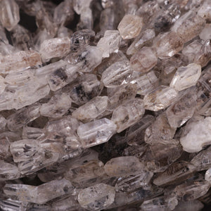 1 Strand AAA Quality Herkimer Diamond Quartz Nuggets, 6mm-8mm Center Drilled Beads - Herkimer Rough Stone BR3320 - Tucson Beads