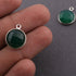 3 Pcs Green Onyx Round 925 Sterling Silver Pendant -Green Onyx Round Pendant -16mmx13mm SS609