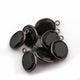 7 Pcs Black Onyx Faceted Oxidized Silver Oval Single Bail Pendant 16mmx11mm SS622 - Tucson Beads