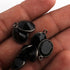 7 Pcs Black Onyx Faceted Oxidized Silver Oval Single Bail Pendant 16mmx11mm SS622