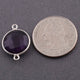 4 Pcs  Amethyst Faceted Round 925 Sterling silver Double bail connector --Amethyst Faceted connector 21mmx15mm  SS650 - Tucson Beads