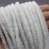 1 Strand White Rainbow Moonstone Faceted Rondelles - Roundelle Beads 6mm-7mm 8 Inches BR1514