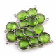 6 Pcs Peridot Oxidized Sterling Silver/Sterling Vermeil  Faceted Round Shape Connector-  Peridot Round Connector SS689 - Tucson Beads
