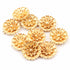 10 Pcs Gold Round Flower Charm Bead - 24k Matte Gold Plated Flower - Copper Gold Flower 16mm GPC903
