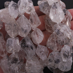 1 Strand AAA Quality Herkimer Diamond Quartz Nuggets, 13mmx9mm-37mmx20mm Center Drilled Beads - Herkimer Rough Stone Br 2394 - Tucson Beads