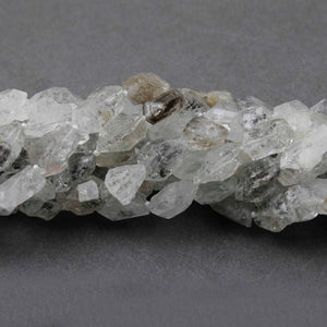 1 Strand New Herkimer Diamond Faceted Front Side Drill Briolettes - Raw Diamond Beads 12mmx11mm-25mmx11mm 14.5 Inches br2540 - Tucson Beads