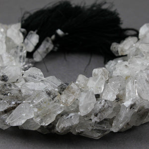 1 Strand New Herkimer Diamond Faceted Front Side Drill Briolettes - Raw Diamond Beads 14mmx9mm-27mmx10mm 15 Inches br2544 - Tucson Beads