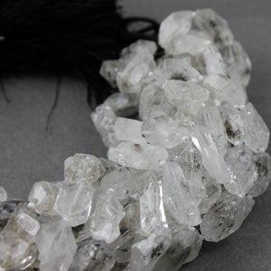 1 Strand New Herkimer Diamond Faceted Front Side Drill Briolettes - Raw Diamond Beads 14mmx9mm-27mmx10mm 15 Inches br2544 - Tucson Beads