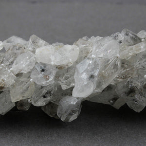 1 Strand New Herkimer Diamond Faceted Front Side Drill Briolettes - Raw Diamond Beads 11mmx7mm-22mmx9mm 14 Inches br2549 - Tucson Beads