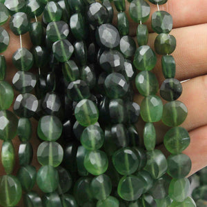 1 Strand Serpentine Faceted Coin Shape Briolettes - Coin Beads 6mm-11mm 10 Inches BR1671 - Tucson Beads