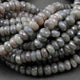 1 Strand Shaded Gray Moonstone Silver Coated Faceted Rondelles - Roundel Beads 7mm-9mm 13 Inches BR2562 - Tucson Beads