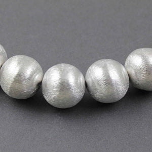 1 Strand AAA Quality Matt Finish Round Balls 925 Silver Plated On Copper- Copper Beads  16 mm 8.5 INch Strand GPC914 - Tucson Beads