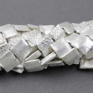 2 Strands Fine Quality Square Beads 925 Silver Plated Over Copper - Square Shape Beads 11mm 8 Inches  Strand  GPC372 - Tucson Beads