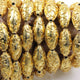 1 Strand 24k Gold Plated Designer Copper Casting Melon Beads - 14mmx29mm Melon Beads - Jewelry - 9 Inches Gpc917 - Tucson Beads