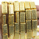 2 Strands 24k Gold Plated Designer Copper Casting Rectangle Beads - 22mmx12mm Rectangle Beads Jewelry - 8.5 Inches GPC406 - Tucson Beads