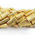 2 Strands 24k Gold Plated Designer Copper Casting Rectangle Beads - 22mmx12mm Rectangle Beads Jewelry - 8.5 Inches GPC406