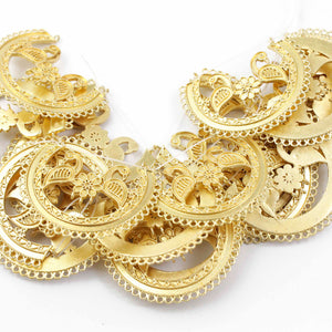 5 Pcs Gold Half Circle Necklace Charm Pendant - 24k Matte Gold Plated  - Copper Arc Pendant 49mmx36mm GPC012 - Tucson Beads