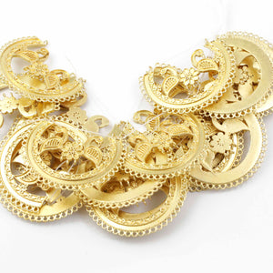 5 Pcs Gold Half Circle Necklace Charm Pendant - 24k Matte Gold Plated  - Copper Arc Pendant 49mmx36mm GPC012 - Tucson Beads