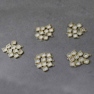 10 Pcs Mystic Druzy Pendant, Cushion Shape Pendant, 24k Gold Plated, Mystic Titanium Druzy, Bezel Pendant  11mmX8mm PC001 - Tucson Beads
