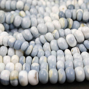 1 Strand Blue Oregon Smooth Roundel  -  Blue Opal Rondelles Beads 5mm-12mm 18 Inches BR667 - Tucson Beads