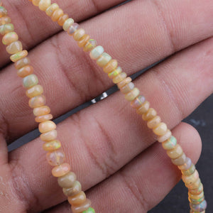 1 Strand Natural Fire Ethiopian Welo Opal Smooth Rondelles - Ethiopian Plain Rondelles Beads 3mm-7mm 18 Inch BR3034 - Tucson Beads