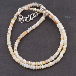 1 Strand Natural Fire Ethiopian Welo Opal Smooth Rondelles - Ethiopian Plain Rondelles Beads 3mm-4mm 16 Inch BR2557 - Tucson Beads