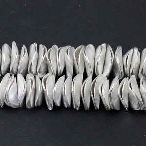 1 Strand Wave Disc Beads  925 Silver Plated On Copper -Potato Chips Beads  16mm 8 INch Strand GPC936 - Tucson Beads