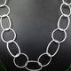 AAA Quality 5 Necklace Top Quality 3 Feet Each Silver Plated on Copper Rectangle Shape with Round Circle Link Chain - Each 36 inch GPC929 - Tucson Beads