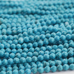 5 Strands Turquoise Ball Beads,Small Faceted Beads,Ball Beads,Gemstone Beads,Stone beads,2MM RB363 - Tucson Beads